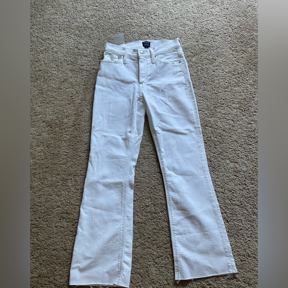 JCrew Mid Rise Flare Crop size 26 in White